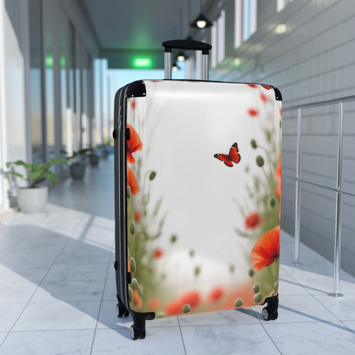 Nature Flowers Floral Poppy Art Carry-On Suitcase - Stylish Luggage for Travelers