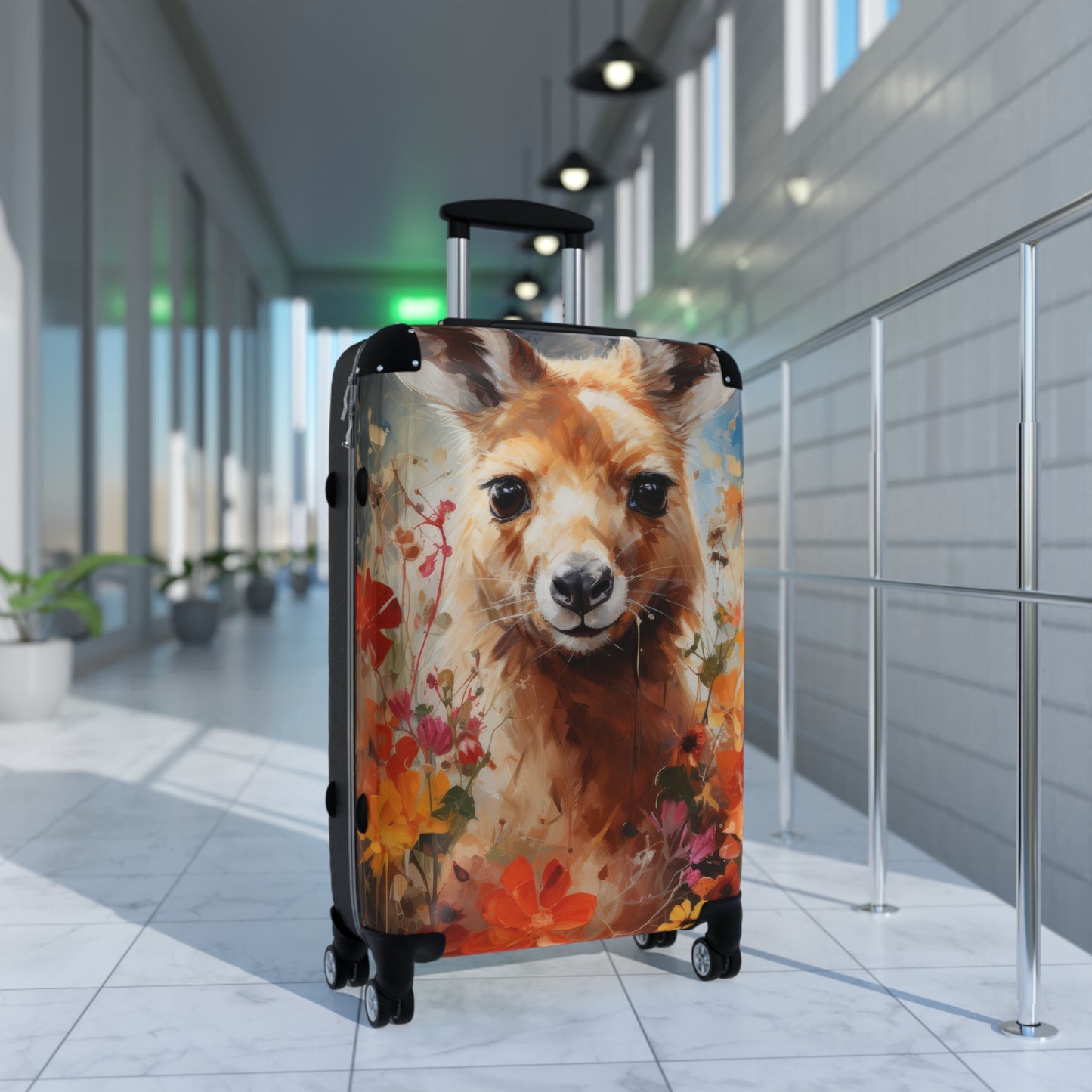 Nature Flowers Floral Cute Kangaroo Art Carry-On Suitcase - Stylish Luggage for Travelers
