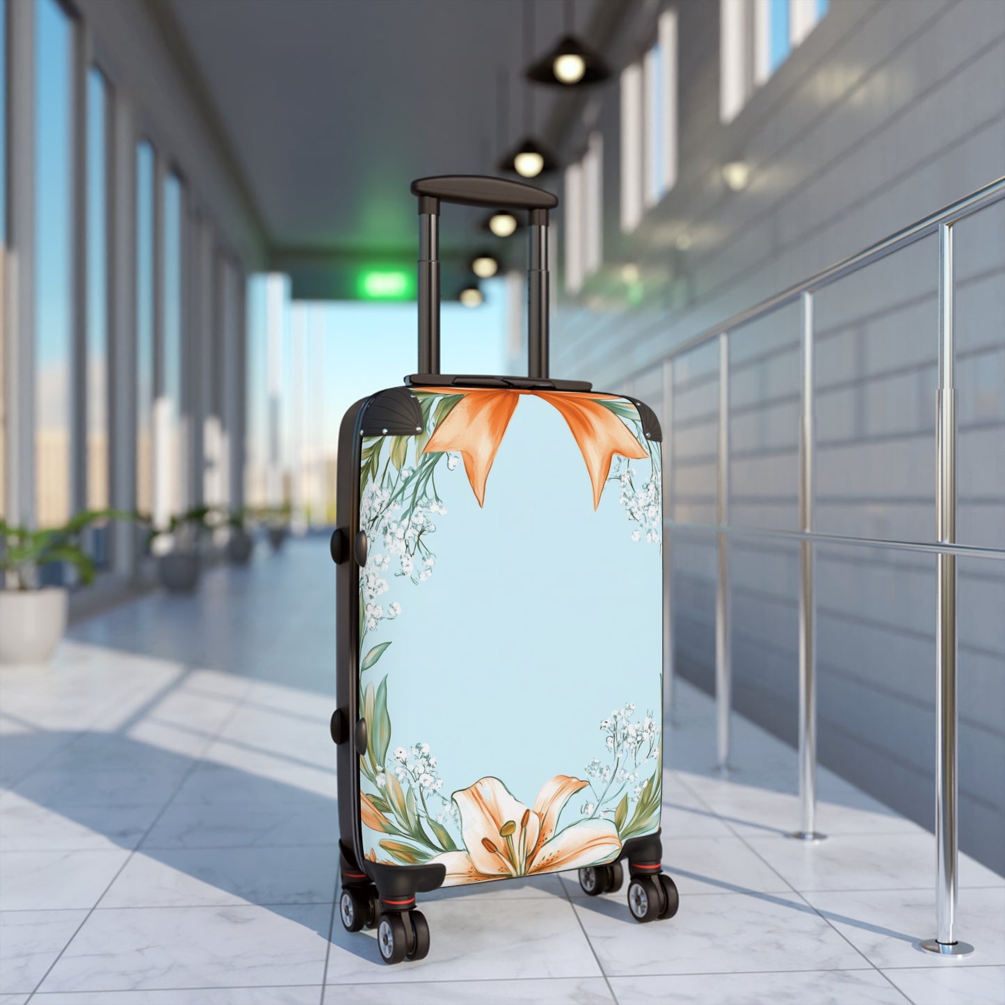 Nature Flowers Floral Lily Bow Carry-On Suitcase - Stylish Luggage for Travelers