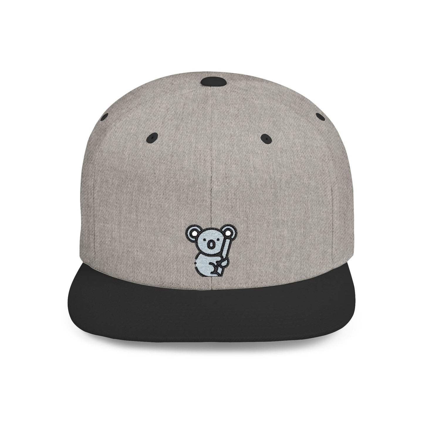 Icons Embroidered Koala Flat Bill Snapback – Lightweight, Custom Fit, Premium Quality