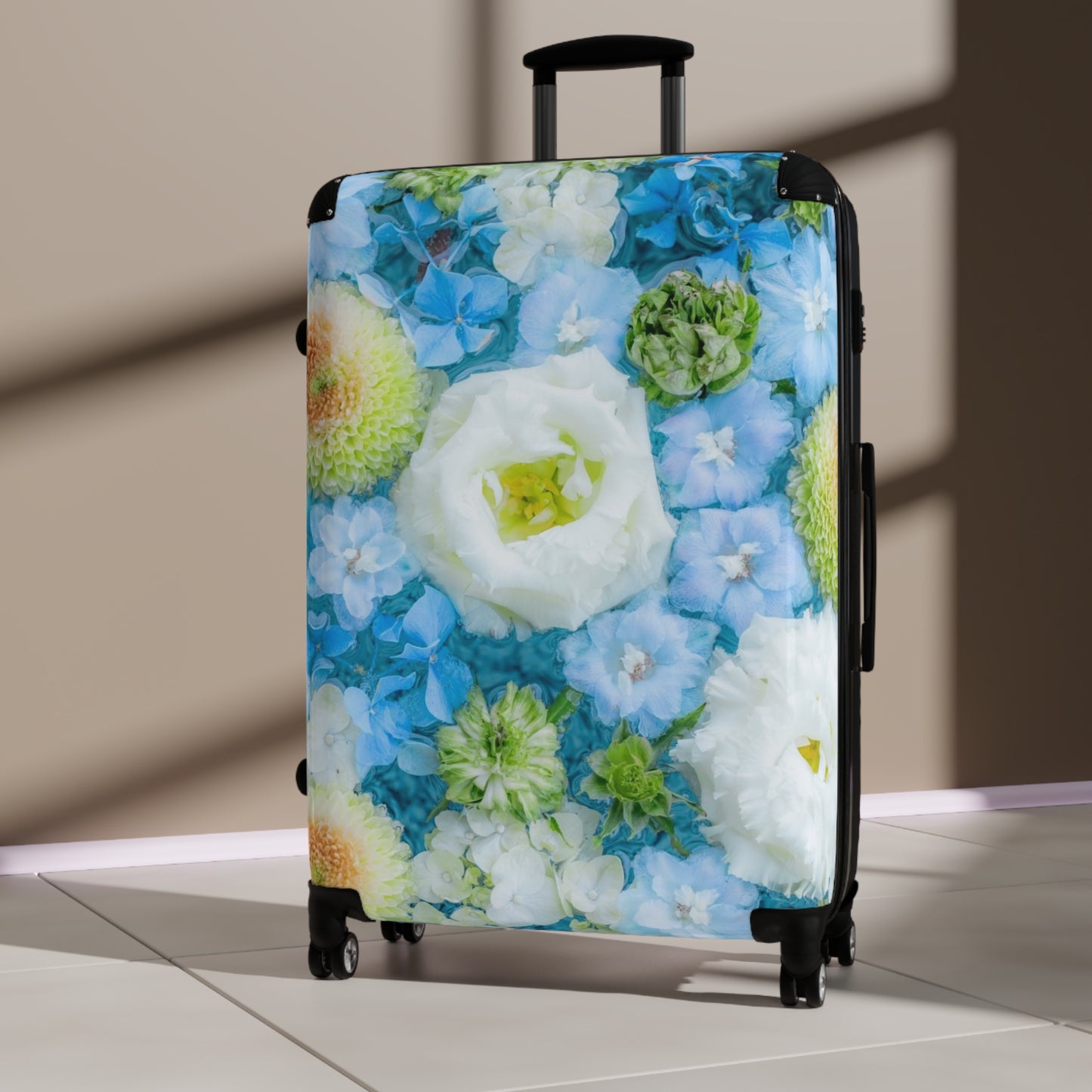 Nature Flowers Floral Blue Art Carry-On Suitcase - Stylish Luggage for Travelers