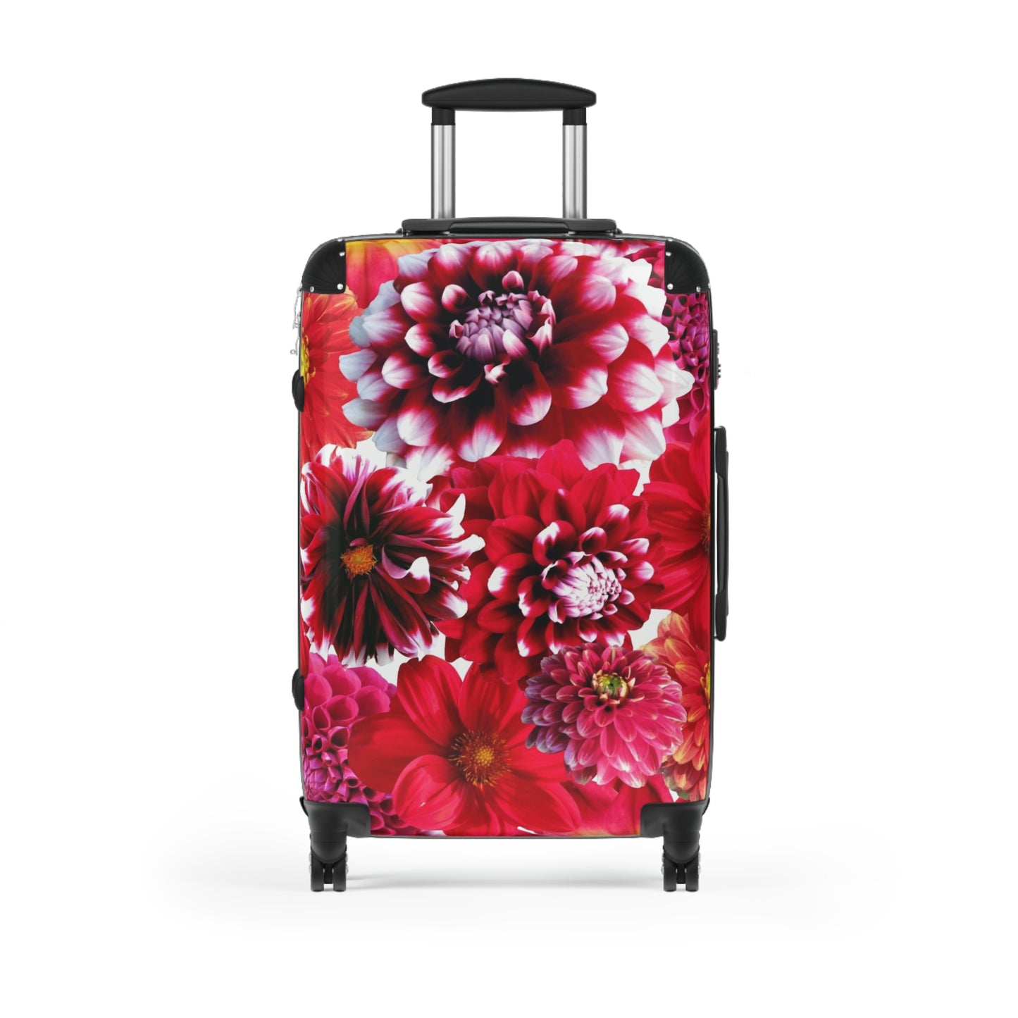 Nature Flowers Floral Red Dahlia Art Carry-On Suitcase - Stylish Luggage for Travelers