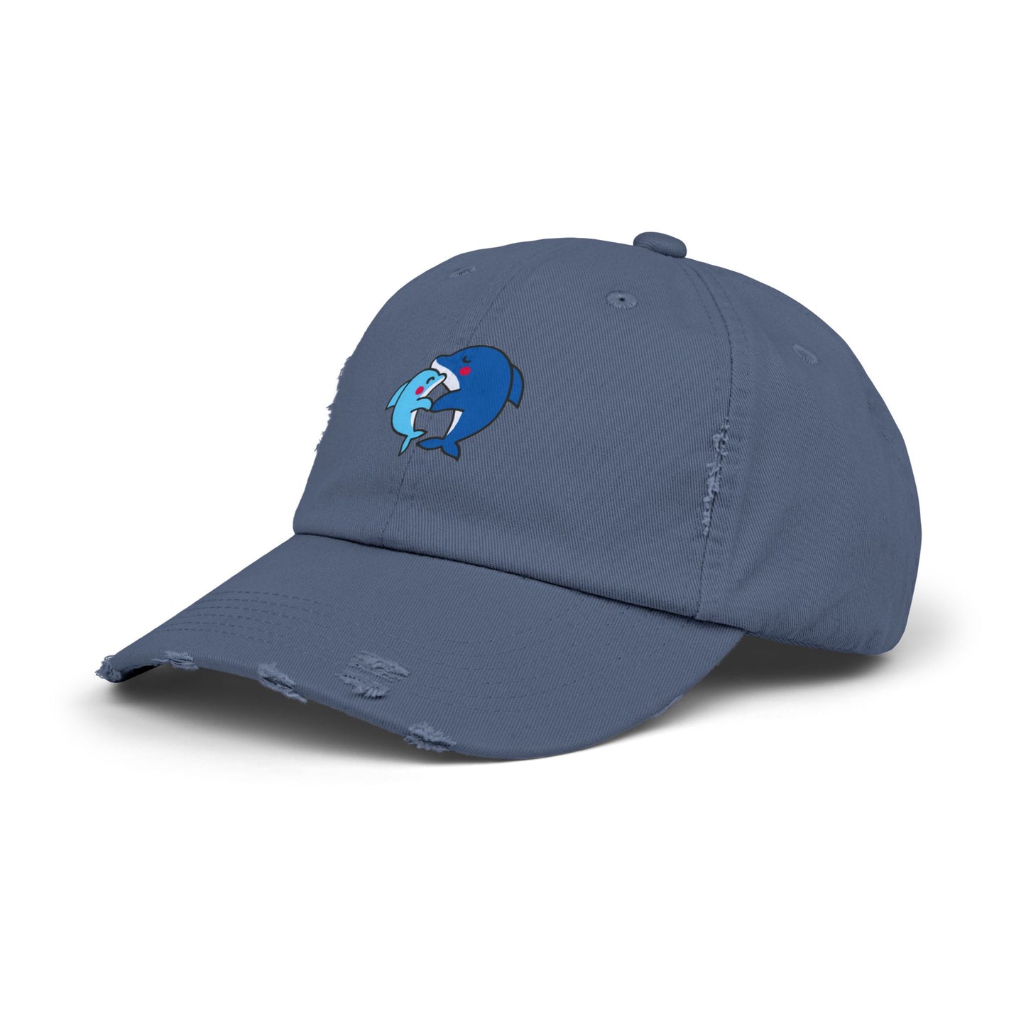 Dolphin Couple Vintage Distressed Dad Hat Unisex Adjustable Cotton Twill Baseball Cap for Casual Everyday Wear
