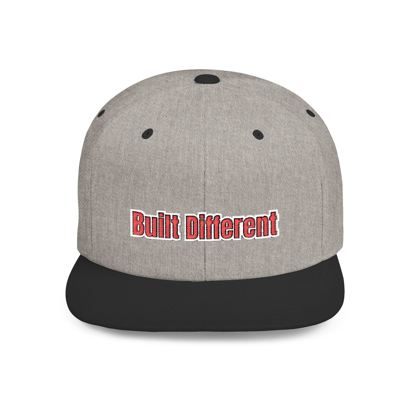 Text Built Different Flat Bill Snapback – Lightweight, Custom Fit, Premium Quality