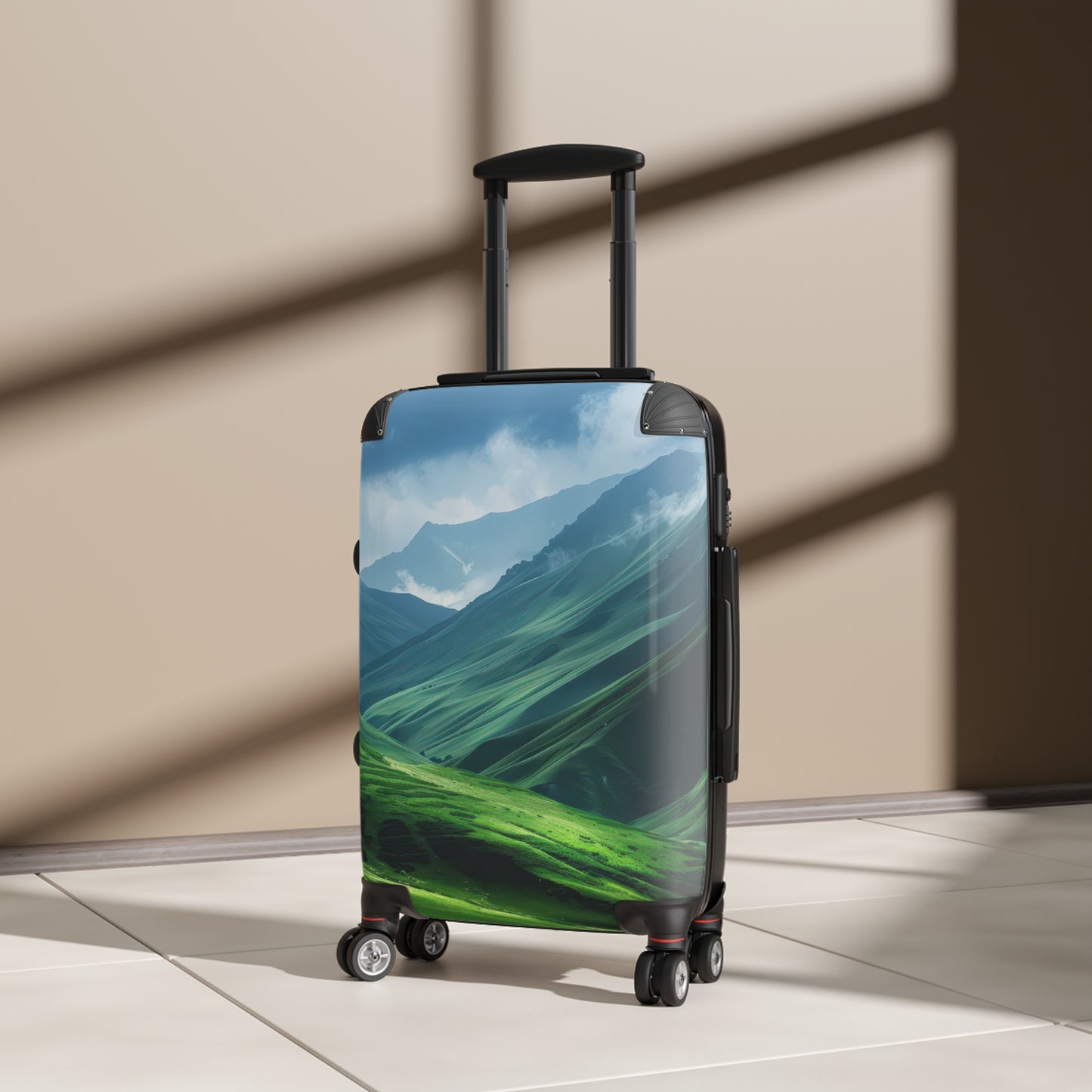Nature Mountain Green Art Carry-On Suitcase - Stylish Luggage for Travelers