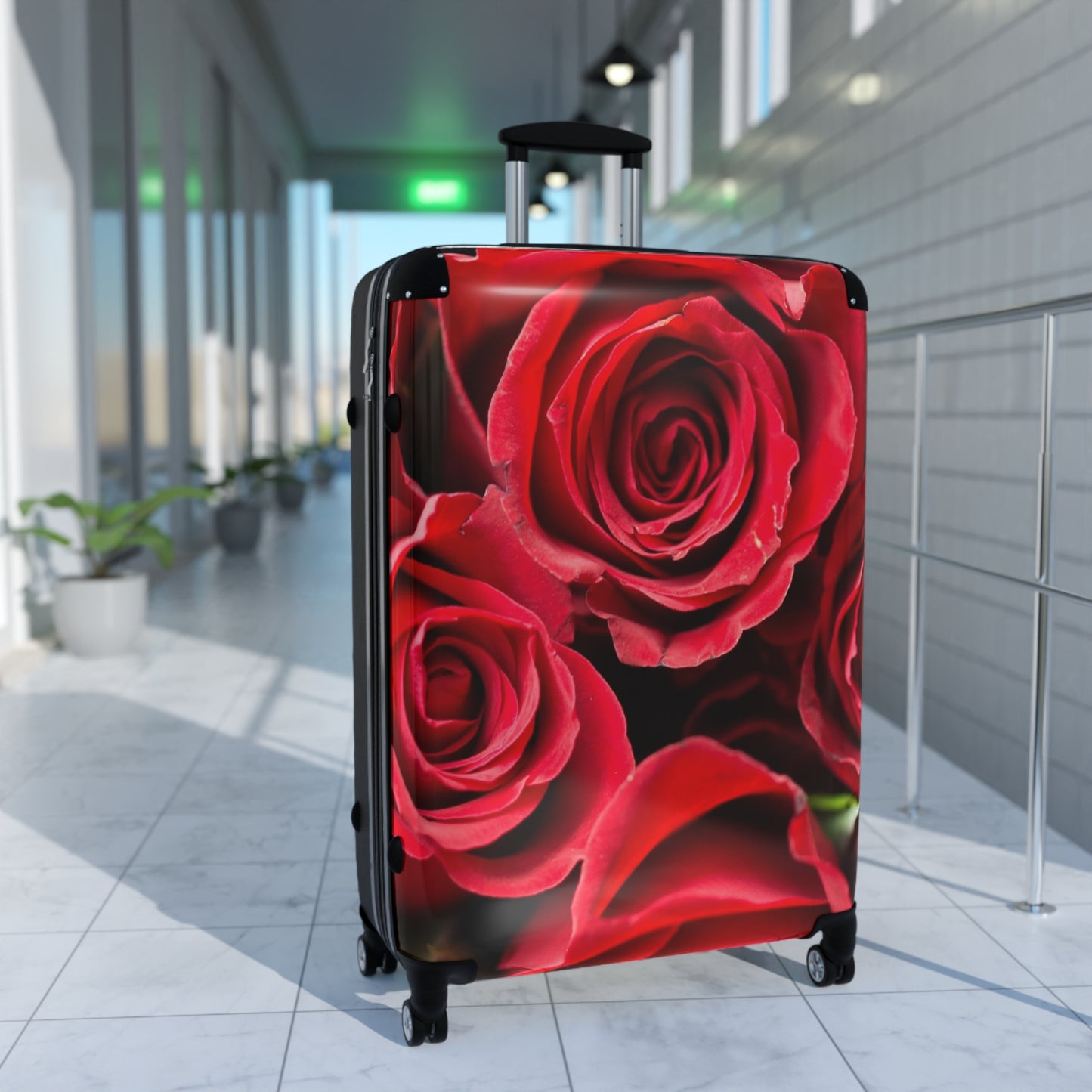 Nature Flowers Floral Red Roses  Daisy Art Carry-On Suitcase - Stylish Luggage for Travelers