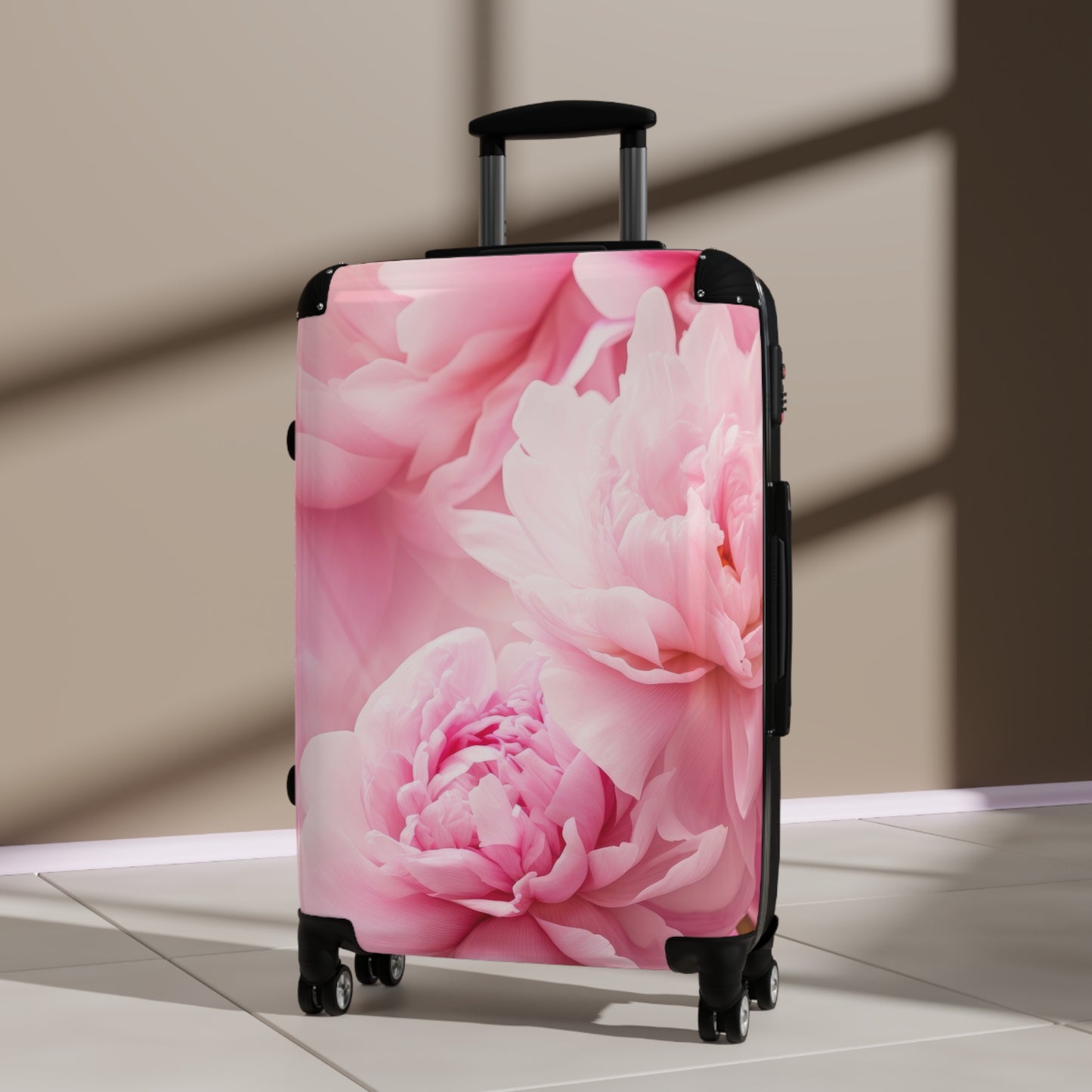 Nature Flowers Floral Pink Peony Art Carry-On Suitcase - Stylish Luggage for Travelers