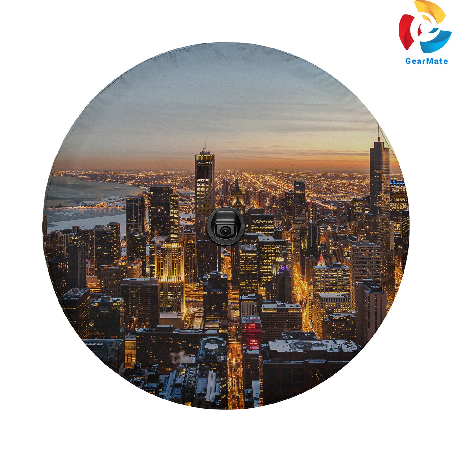 Chicago Downtown Sunset Spare Tire Cover – Premium Waterproof UV Resistant Protector