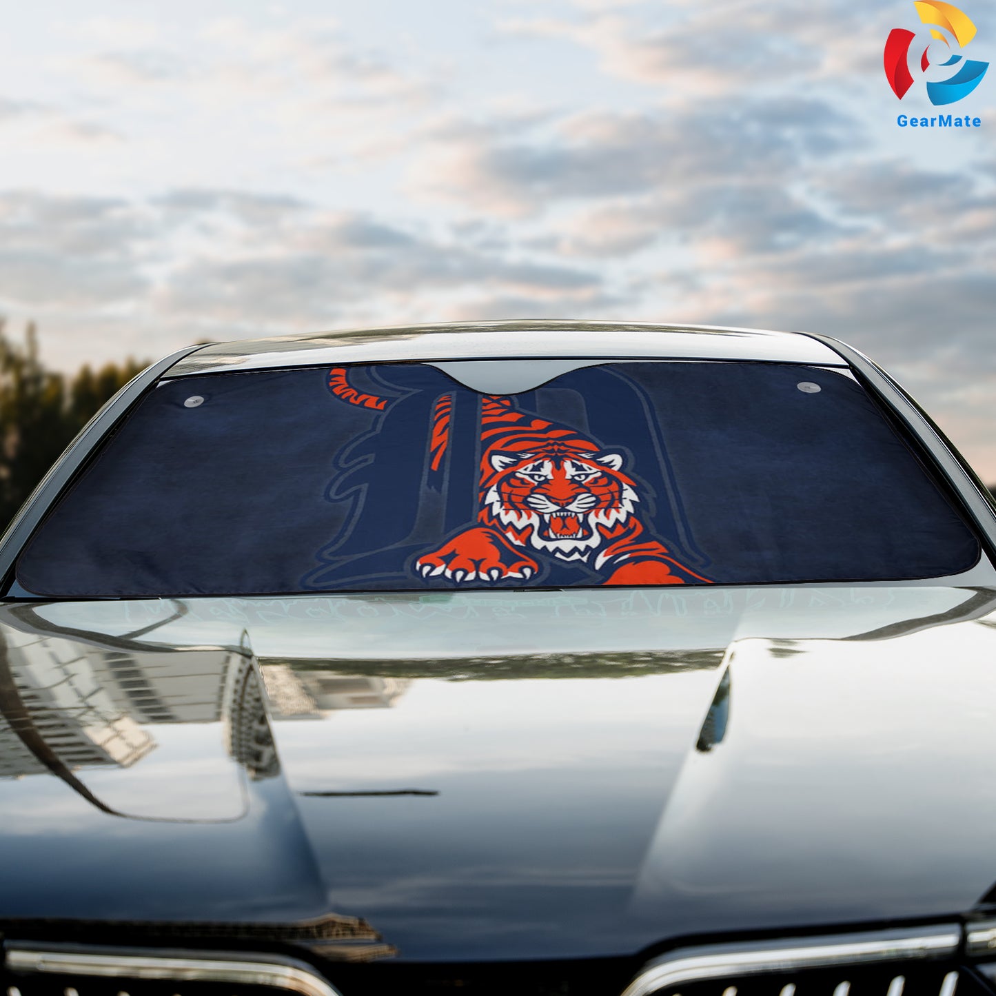 Detroit Tigers MLB Baseball Tiger Roar Reflective Car Sunshade – Premium Heat & UV Protection, Universal Fit