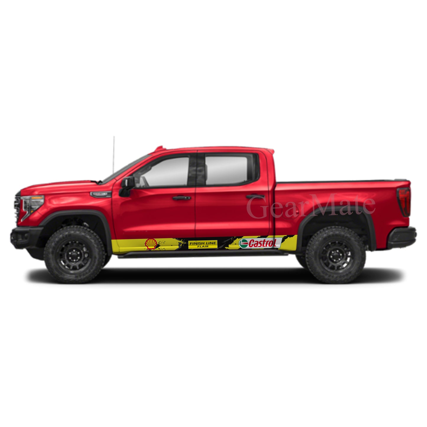 Finish Line Flair Rocker Panel Graphic Decal Kit (Left & Right Sides) - High Quality Vinyl for Trucks & SUVs