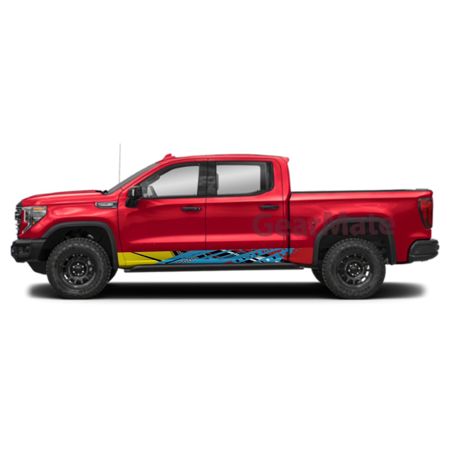 Racing YBR Rocker Panel Graphic Decal Kit (Left & Right Sides) - High Quality Vinyl for Trucks & SUVs