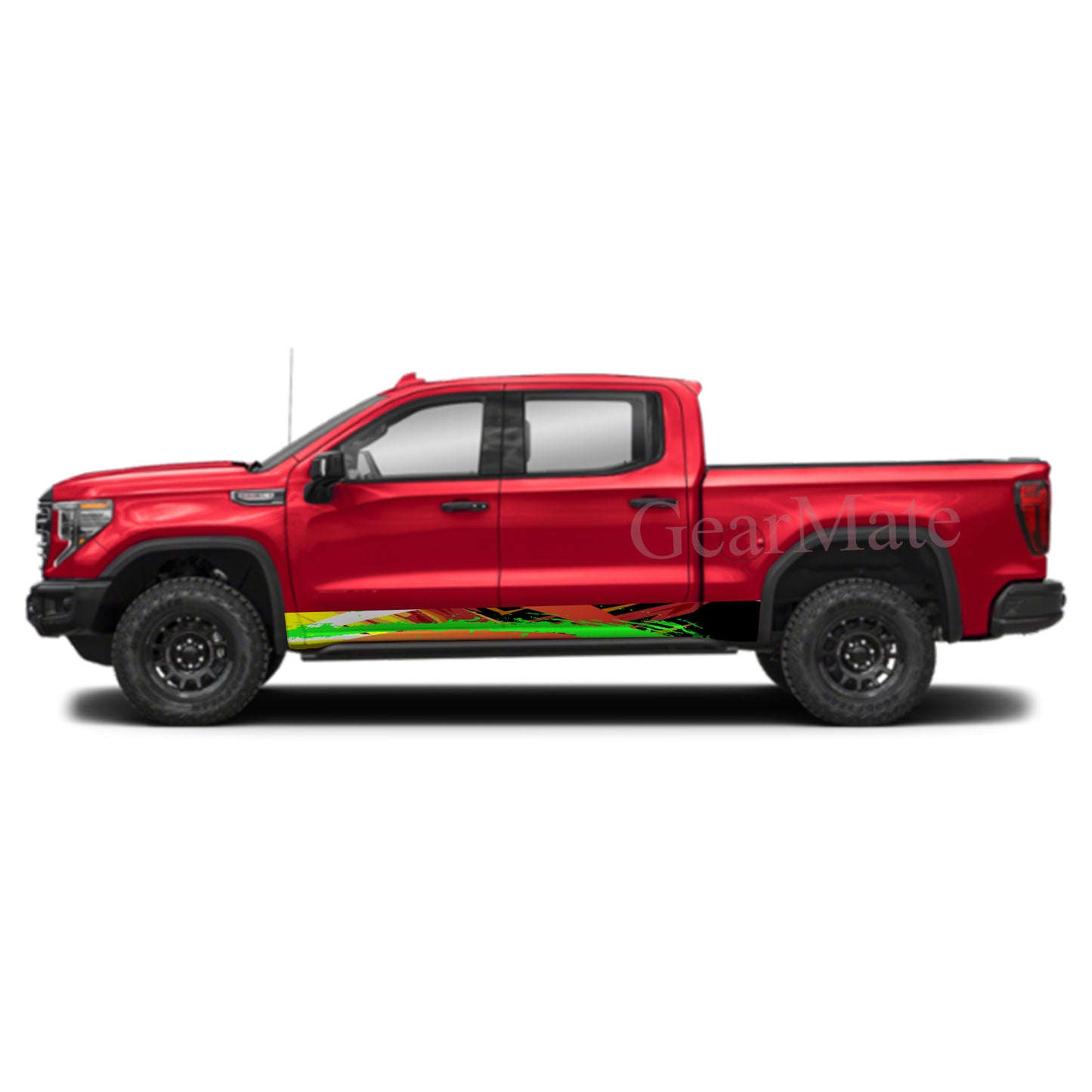Sport Paint Green Rocker Panel Graphic Decal Kit (Left & Right Sides) - High Quality Vinyl for Trucks & SUVs