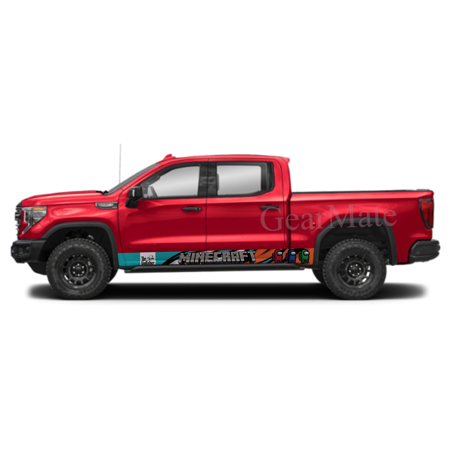 Minecraft Games Rocker Panel Graphic Decal Kit (Left & Right Sides) - High Quality Vinyl for Trucks & SUVs