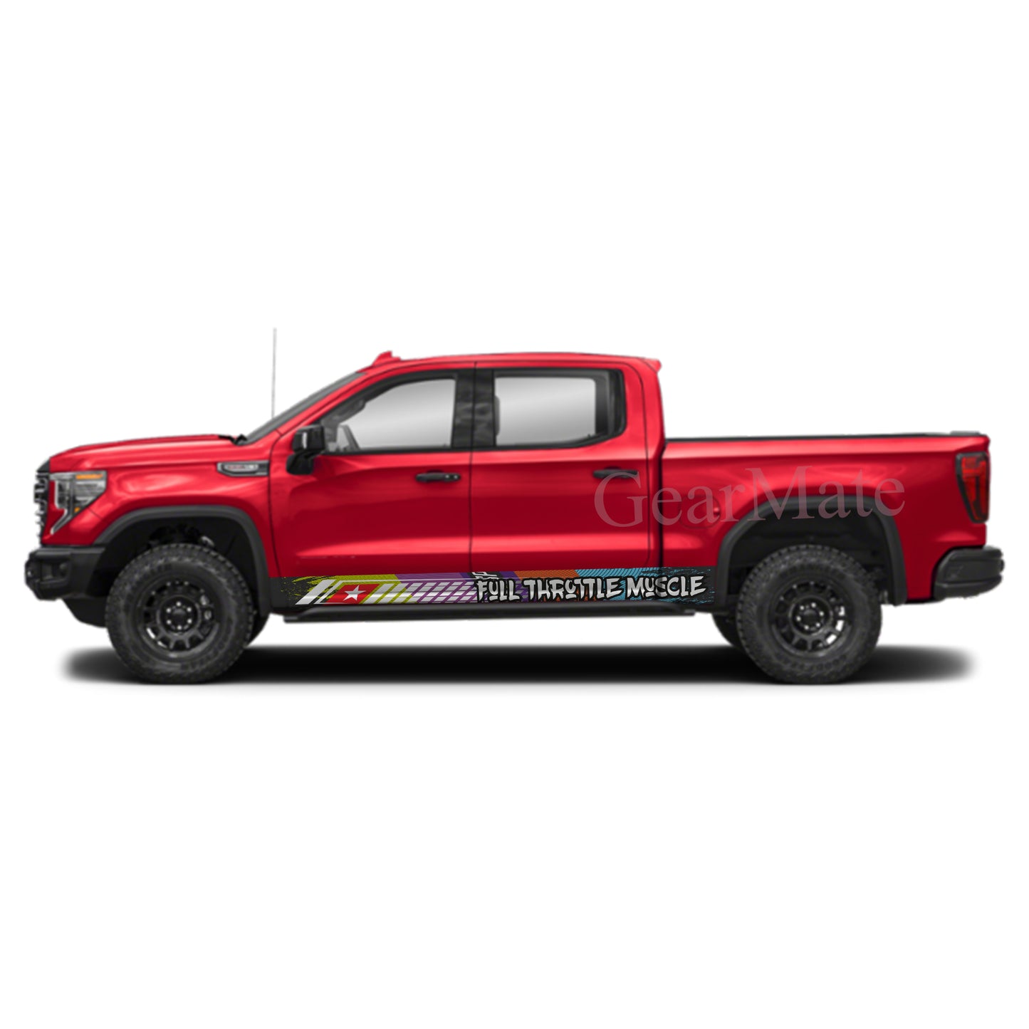 Full Throttle Muscle Rocker Panel Graphic Decal Kit (Left & Right Sides) - High Quality Vinyl for Trucks & SUVs