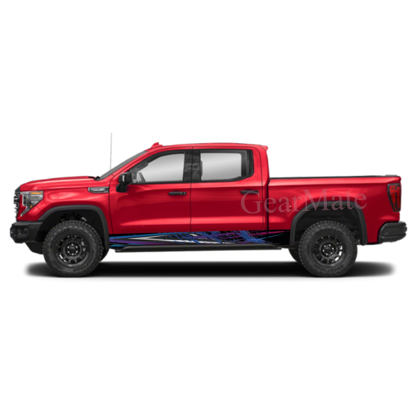 Racing Stripe Paint Blue Rocker Panel Graphic Decal Kit (Left & Right Sides) - High Quality Vinyl for Trucks & SUVs