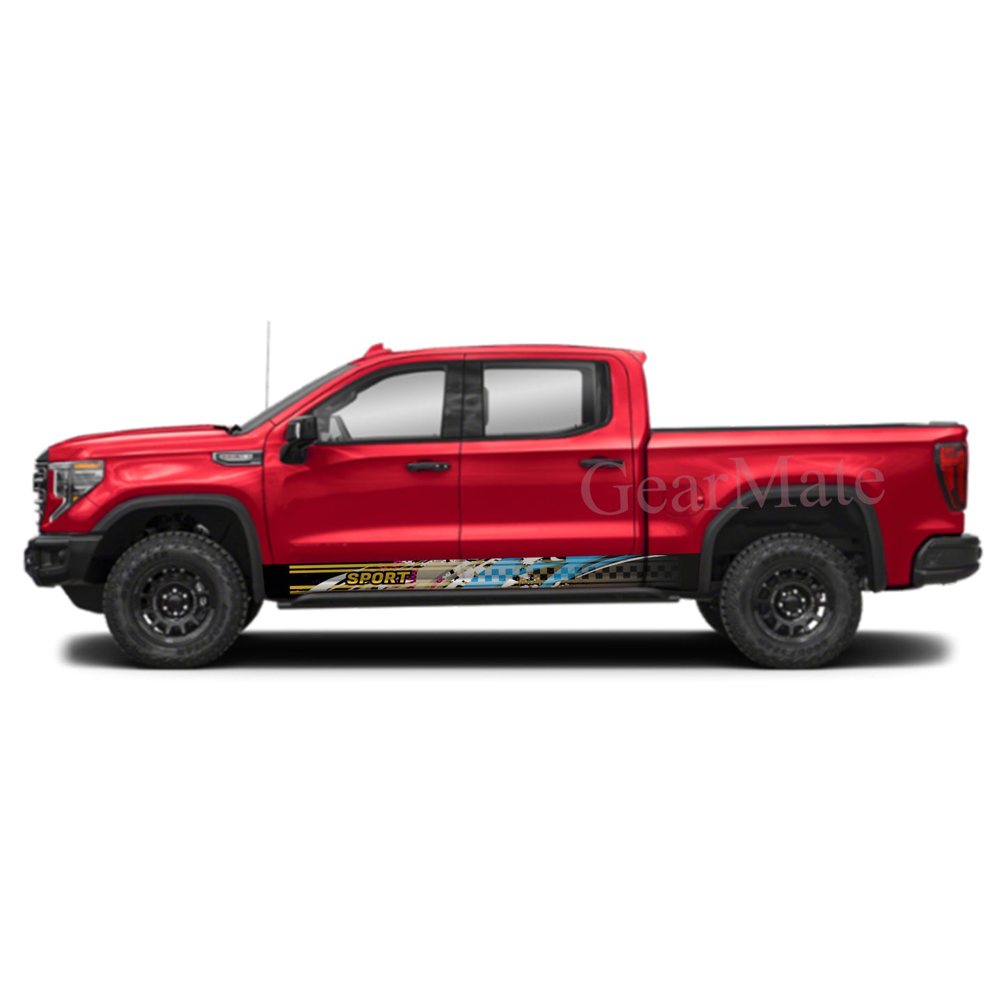 Sport Art Blue Pink Panel Graphic Decal Kit (Left & Right Sides) - High Quality Vinyl for Trucks & SUVs