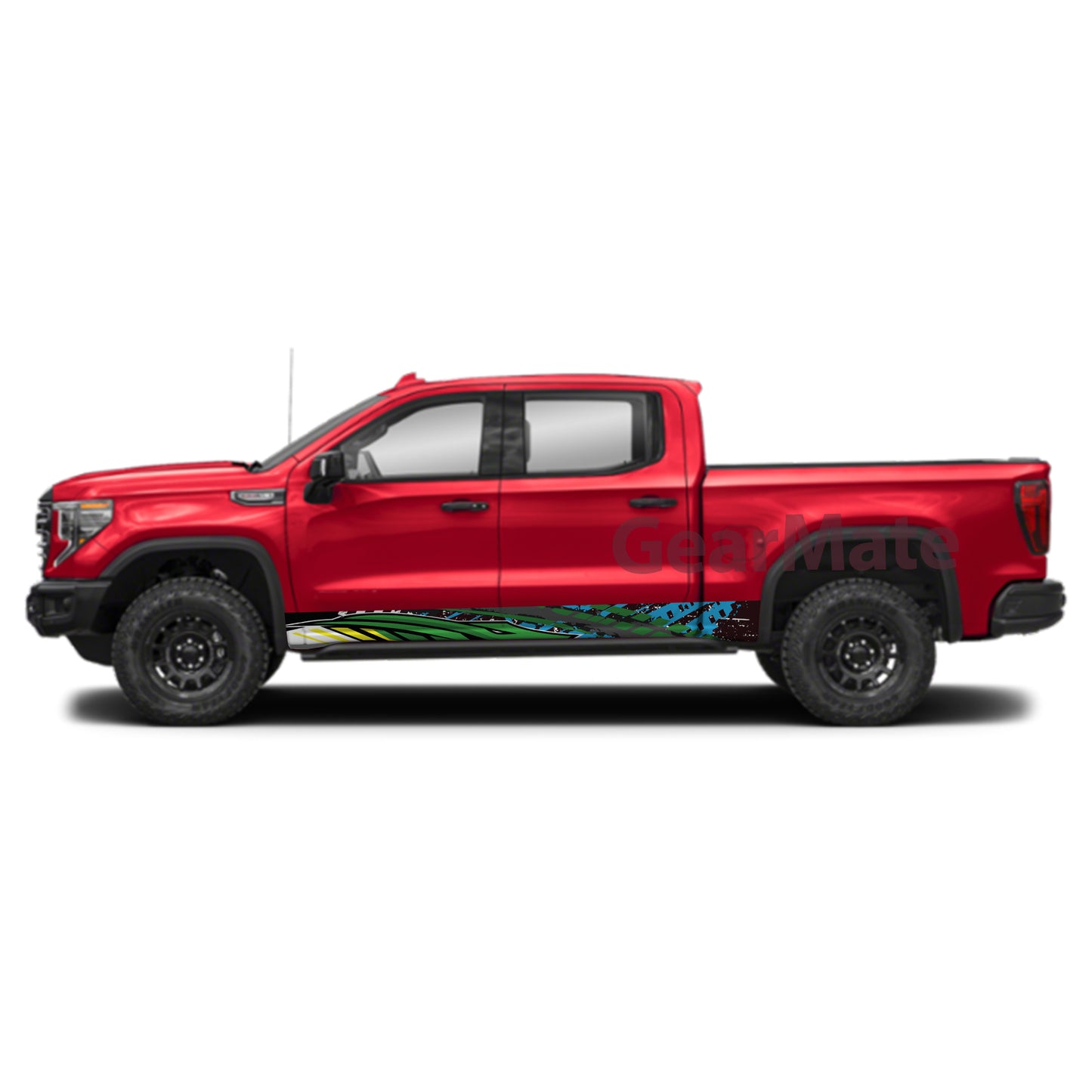 Racing Snake Green Panel Graphic Decal Kit (Left & Right Sides) - High Quality Vinyl for Trucks & SUVs