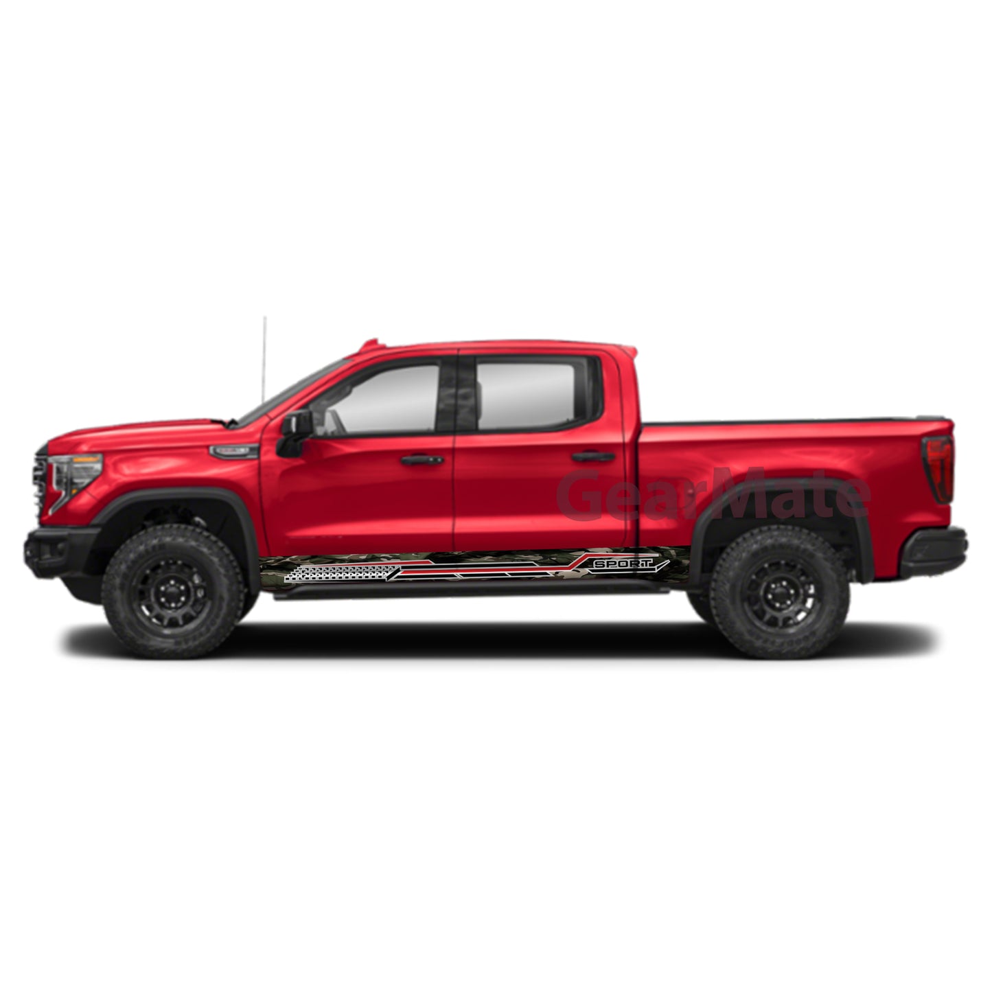 Camouflage Stripe Sport Rocker Panel Graphic Decal Kit (Left & Right Sides) - High Quality Vinyl for Trucks & SUVs