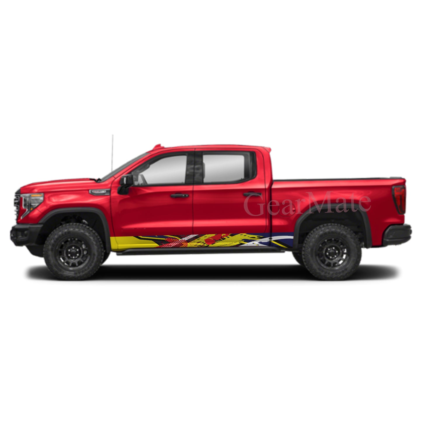 Racing Stripe Paint Yellow Rocker Panel Graphic Decal Kit (Left & Right Sides) - High Quality Vinyl for Trucks & SUVs