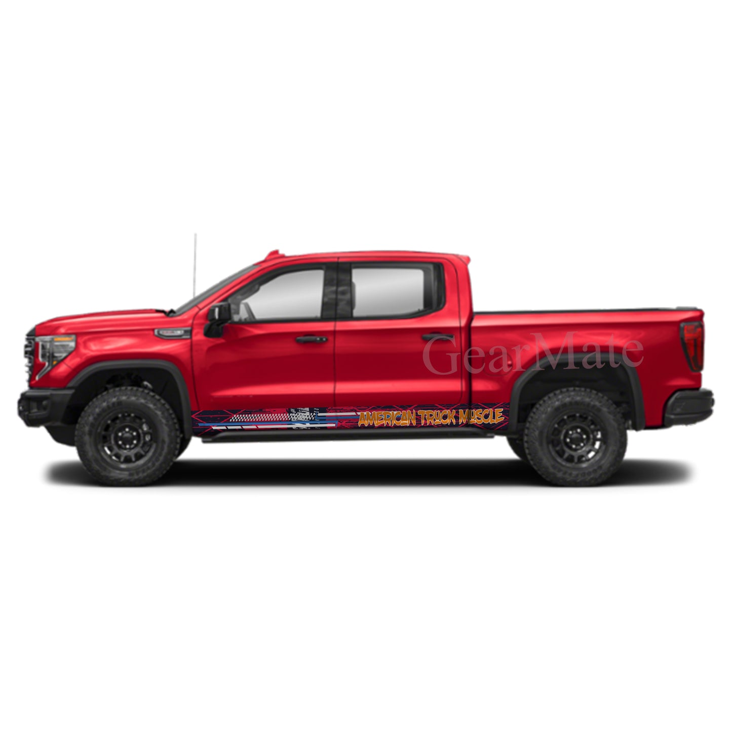American Truck Muscle Rocker Panel Graphic Decal Kit (Left & Right Sides) - High Quality Vinyl for Trucks & SUVs