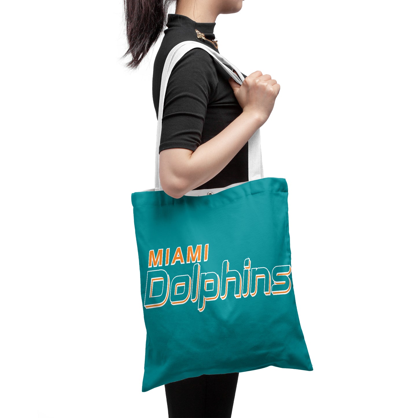 NFL Miami Dolphins NFL Fans Polyester Canvas Tote Bag – Durable and Stylish