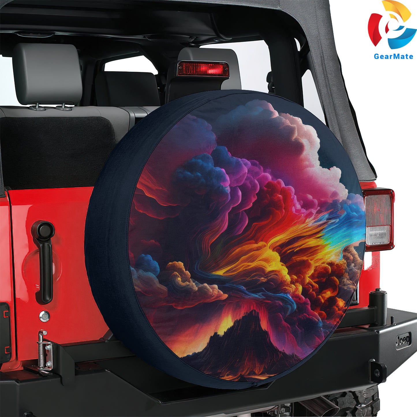Colorful Clouds Spare Tire Cover – Premium Waterproof UV Resistant Protector