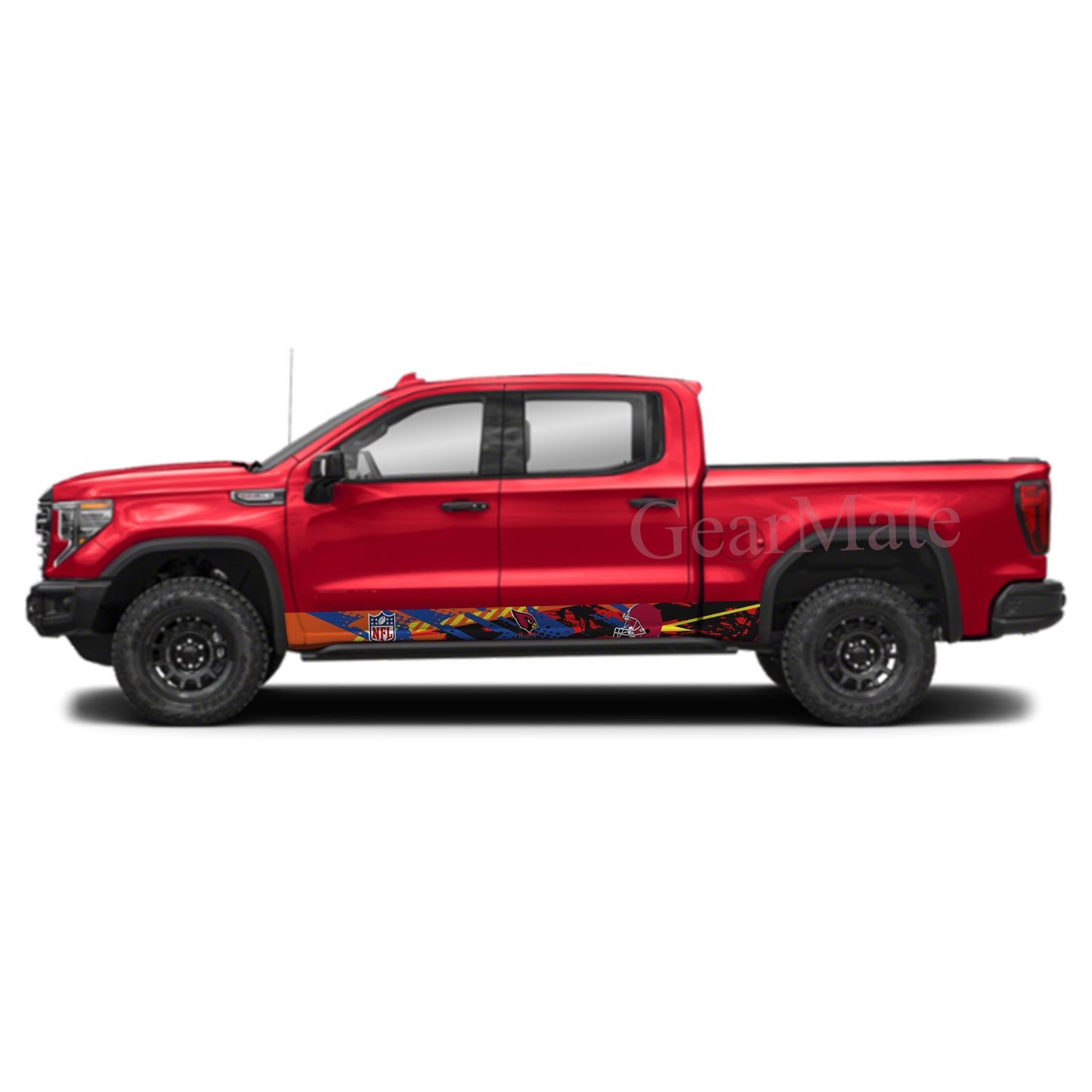 NFL Arizona Cardinals Rocker Panel Graphic Decal Kit (Left & Right Sides) - High Quality Vinyl for Trucks & SUVs