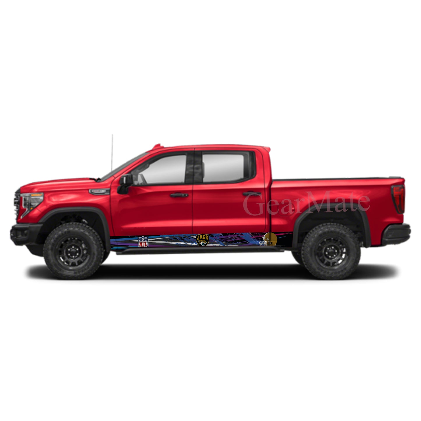 NFL Jacksonville Jaguars 1 Rocker Panel Graphic Decal Kit (Left & Right Sides) - High Quality Vinyl for Trucks & SUVs