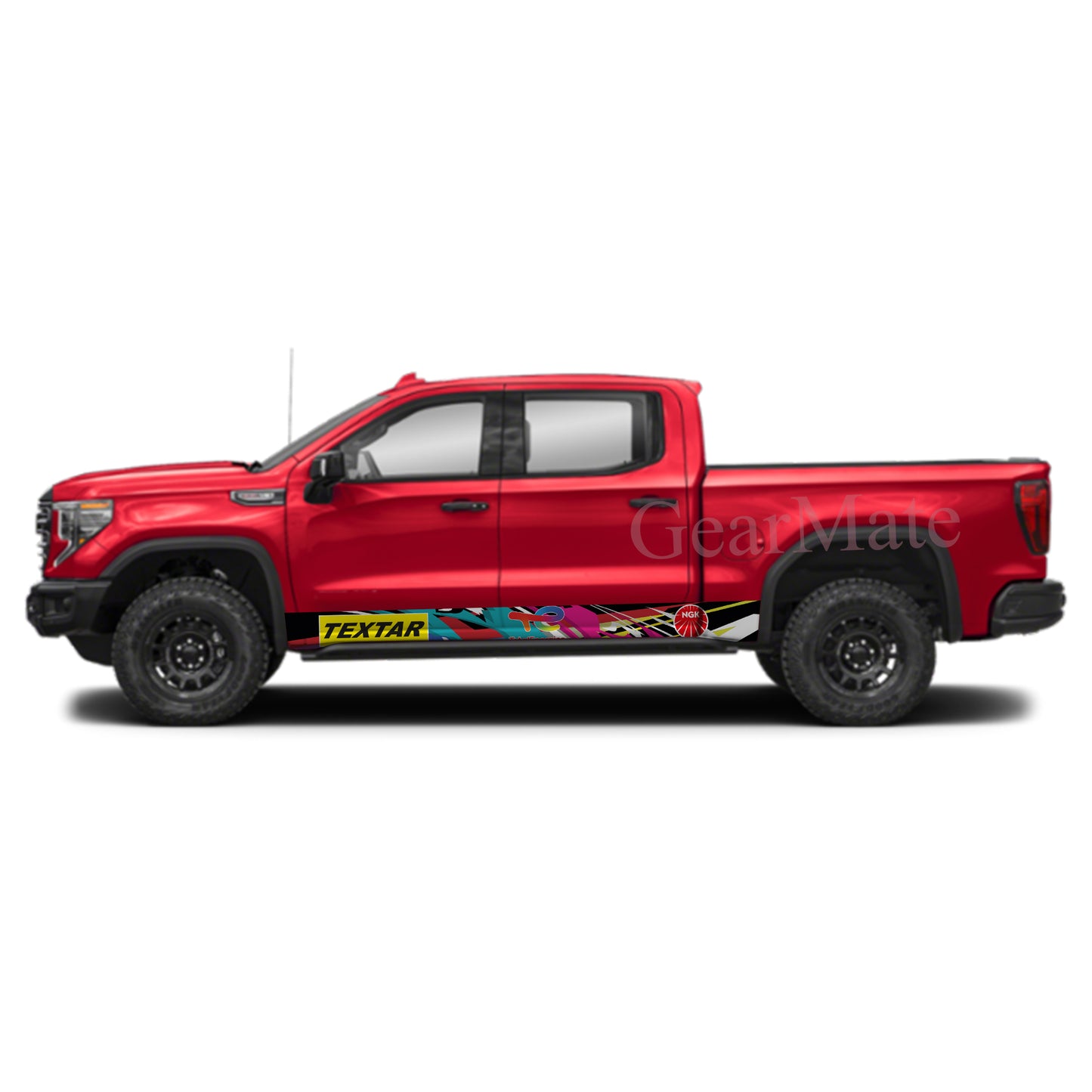 Racing Total NGK Textar Rocker Panel Graphic Decal Kit (Left & Right Sides) - High Quality Vinyl for Trucks & SUVs