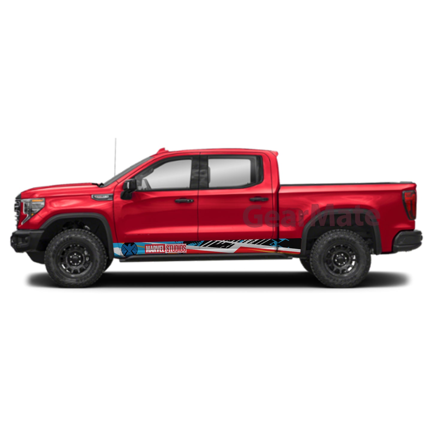 Sport Racing Marvel S.H.I.E.L.D Rocker Panel Graphic Decal Kit (Left & Right Sides) - High Quality Vinyl for Trucks & SUVs