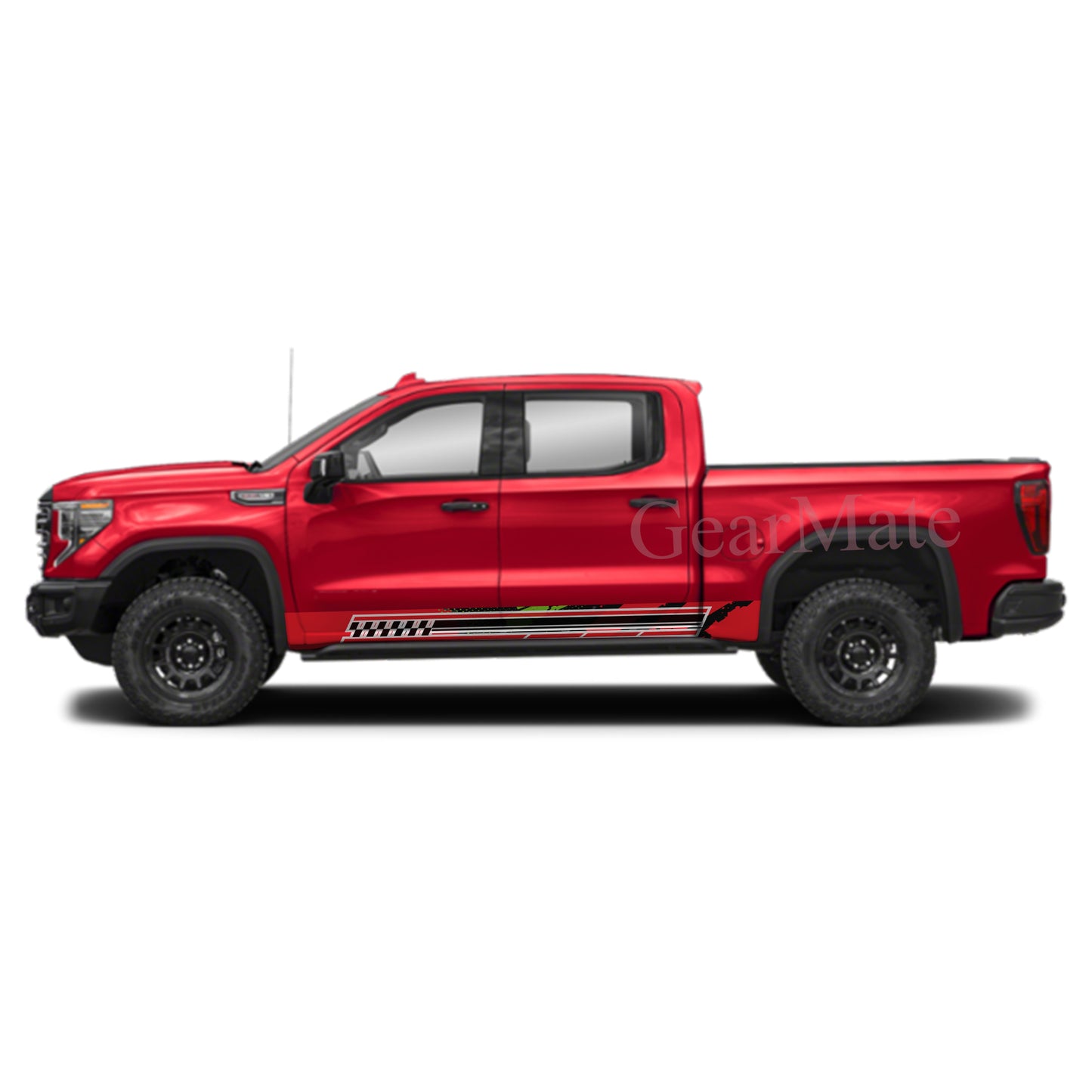 Racing Fire Rocker Panel Graphic Decal Kit (Left & Right Sides) - High Quality Vinyl for Trucks & SUVs