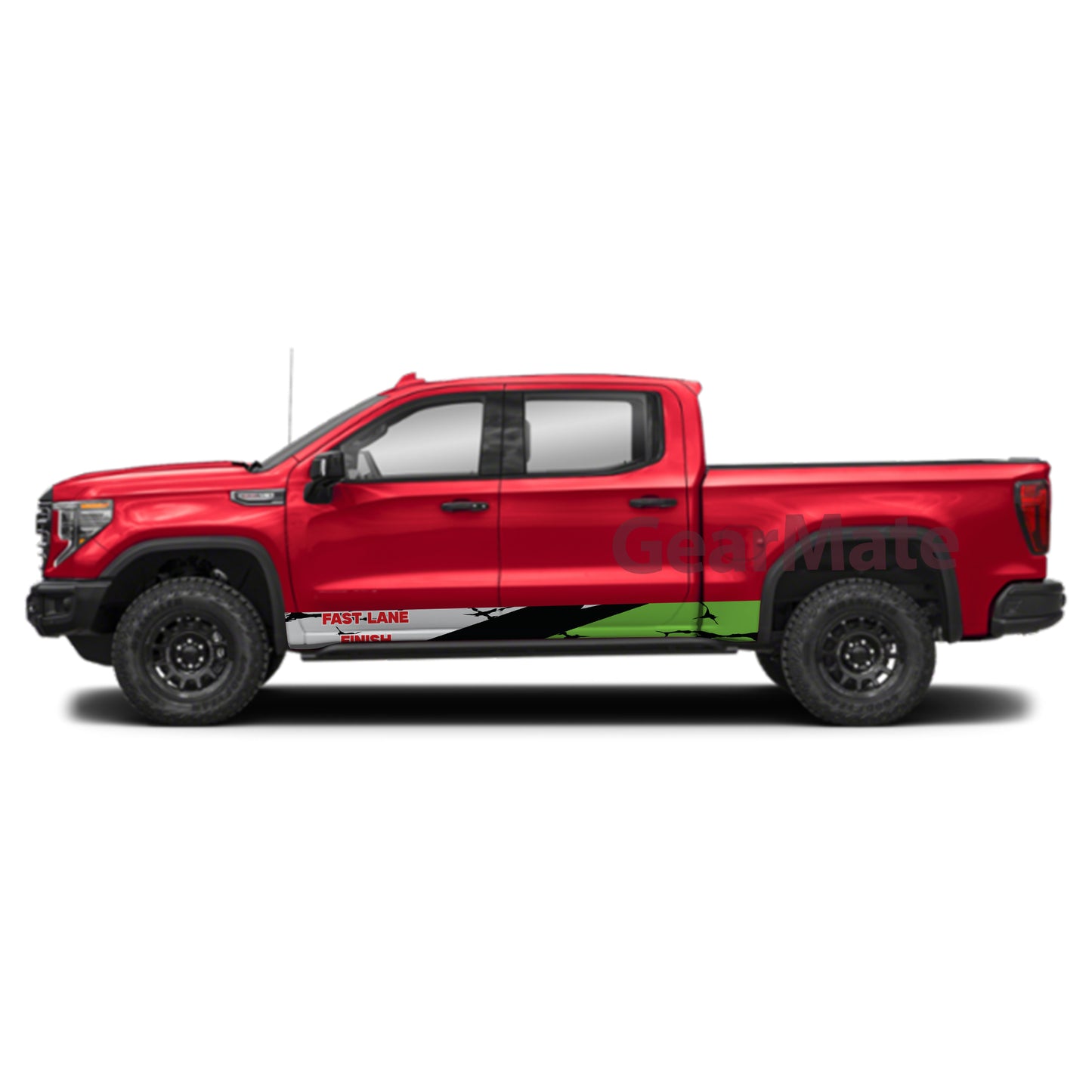 Fast Lane Finish Rocker Panel Graphic Decal Kit (Left & Right Sides) - High Quality Vinyl for Trucks & SUVs