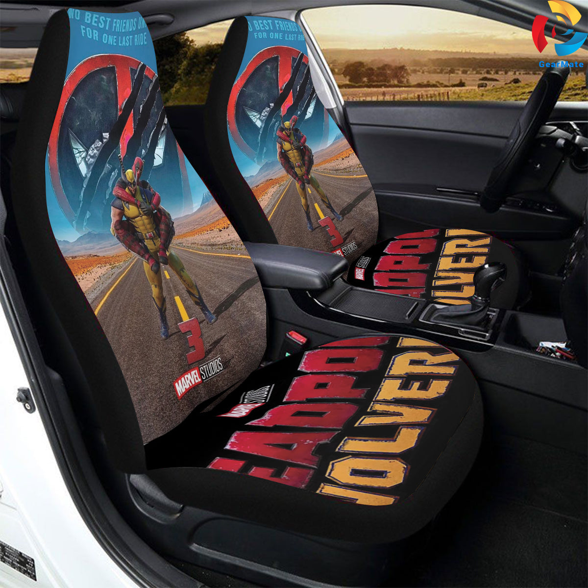 Deadpool and Wolverine Car Seat Covers – High Quality Graphic and Polar Fleece Protector Set