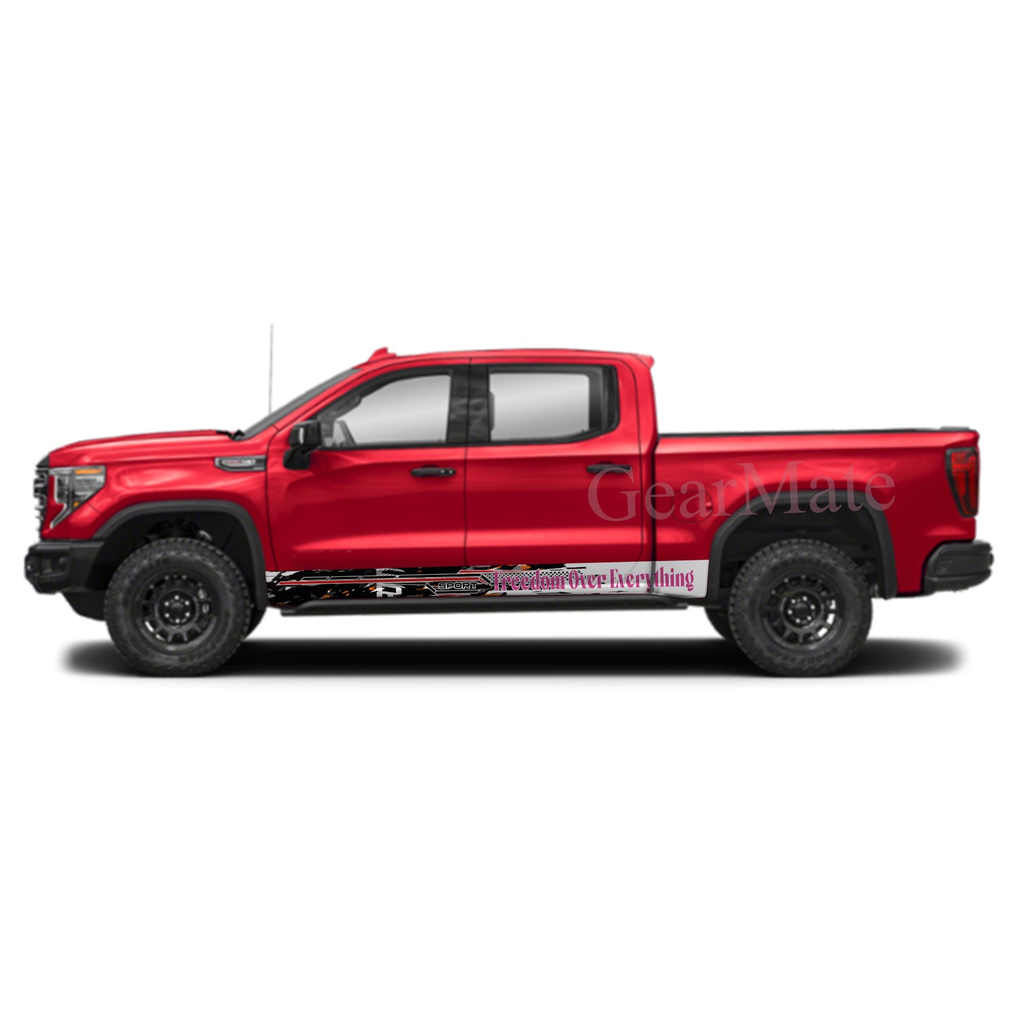 Freedom Over Everything Rocker Panel Graphic Decal Kit (Left & Right Sides) - High Quality Vinyl for Trucks & SUVs