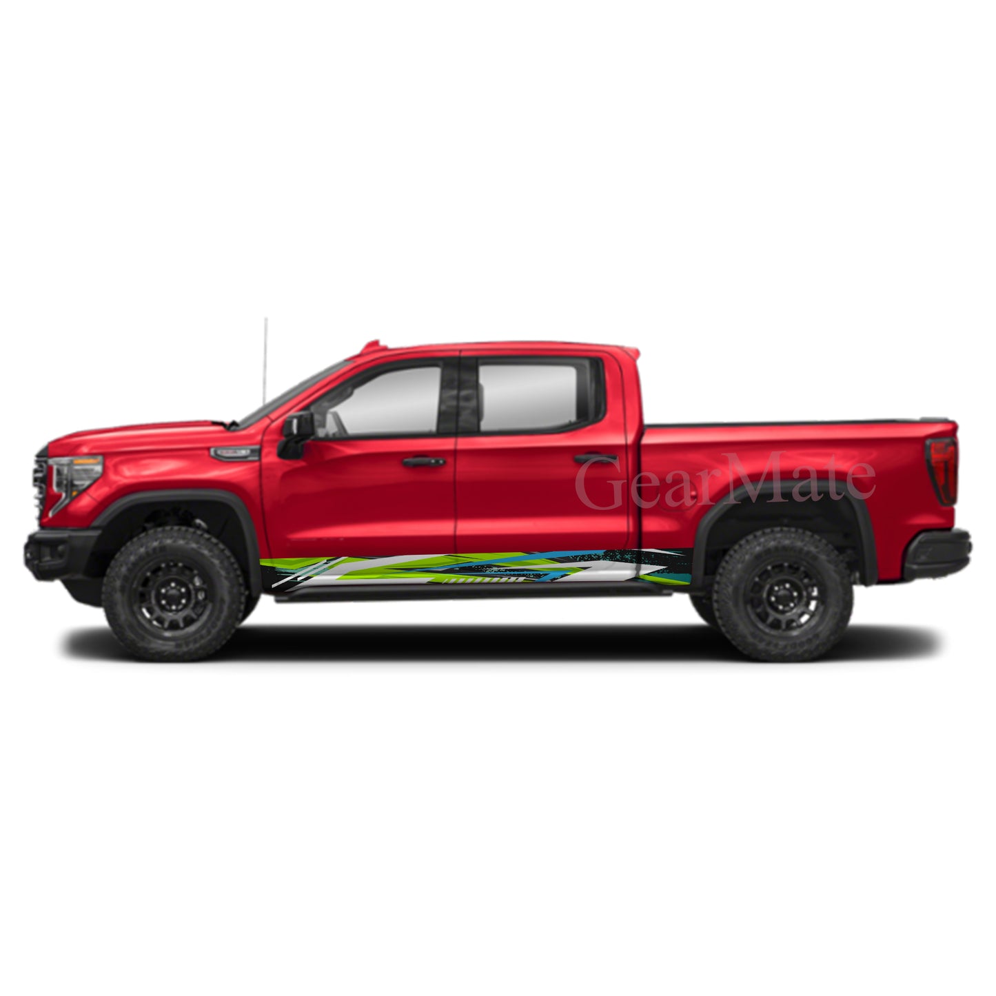 Racing Green Blue Panel Graphic Decal Kit (Left & Right Sides) - High Quality Vinyl for Trucks & SUVs