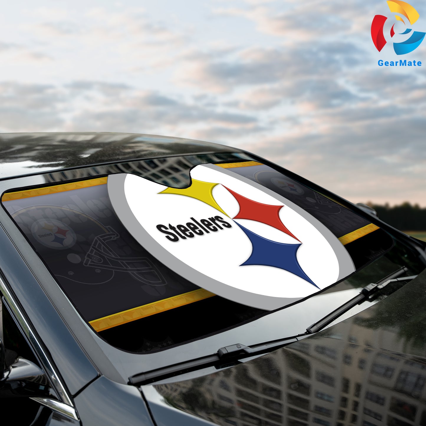 Pittsburgh Steelers NFL Football Team Spirit Reflective Car Sunshade – Premium Heat & UV Protection, Universal Fit