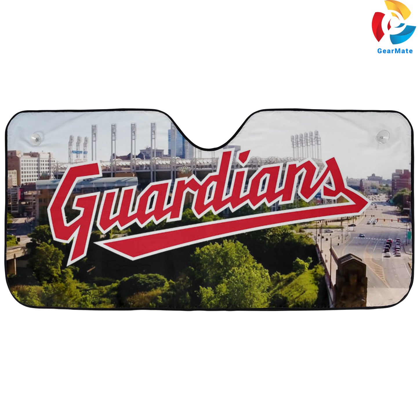 Cleveland Guardians MLB Baseball The Stadium Reflective Car Sunshade – Premium Heat & UV Protection, Universal Fit
