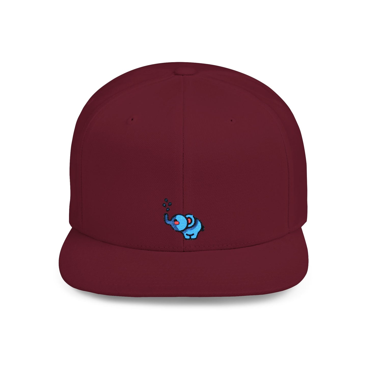 Icons Embroidered Elephant Water Splash Print Flat Bill Snapback – Lightweight, Custom Fit, Premium Quality