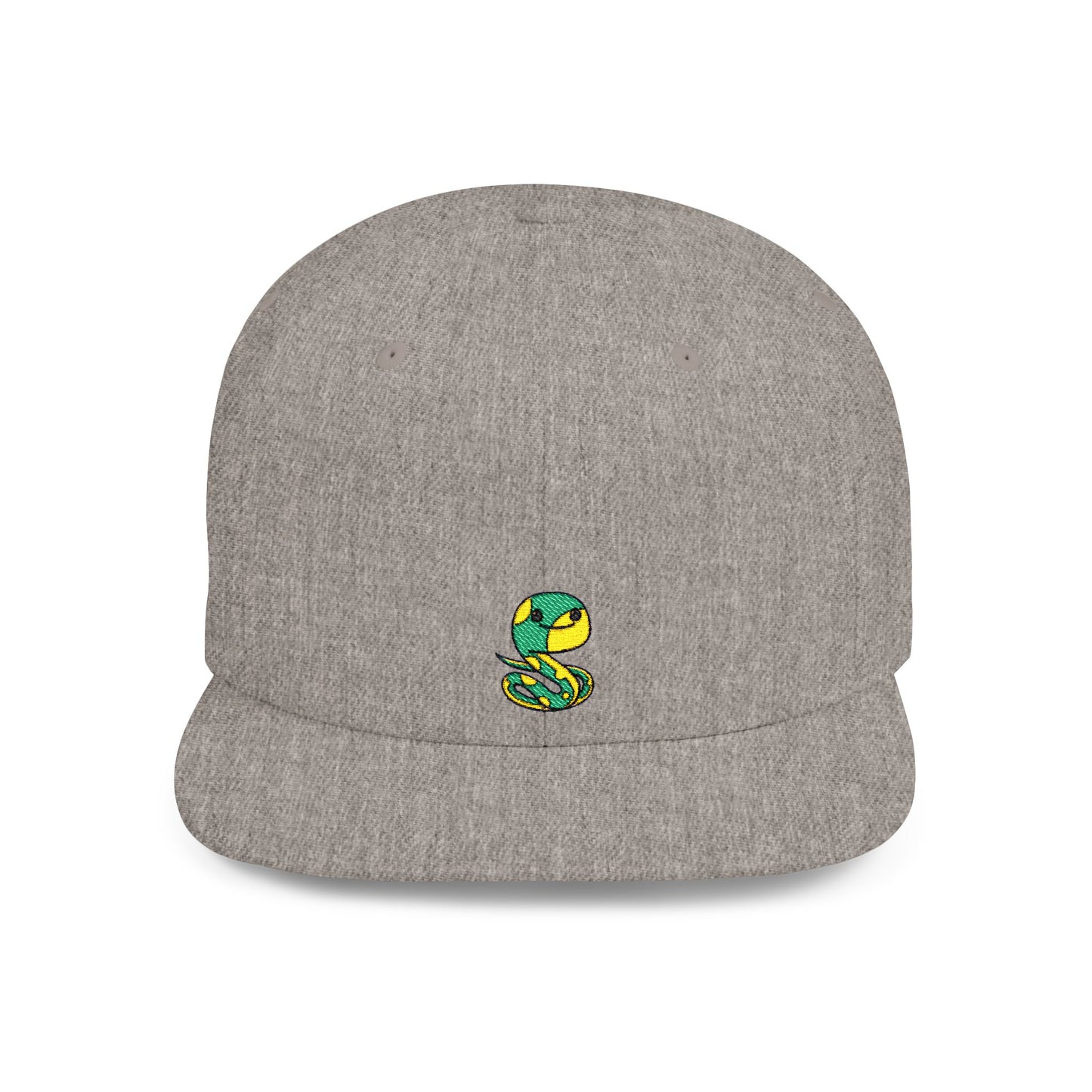 Icons Embroidered Snake Green Yellow Flat Bill Snapback – Lightweight, Custom Fit, Premium Quality