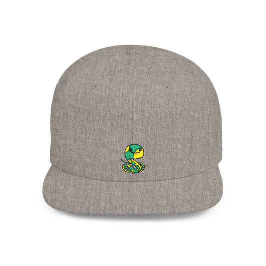 Icons Embroidered Snake Green Yellow Flat Bill Snapback – Lightweight, Custom Fit, Premium Quality