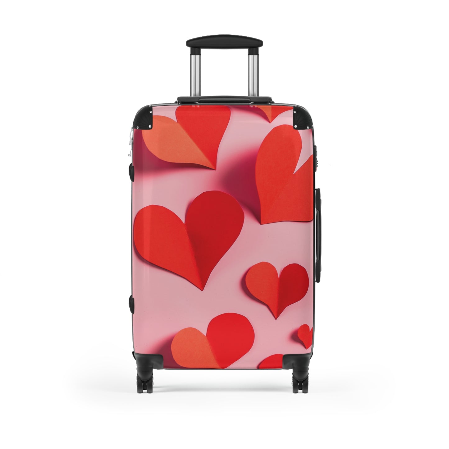 Love Red Hearts Pastel Art Carry-On Suitcase - Stylish Luggage for Travelers