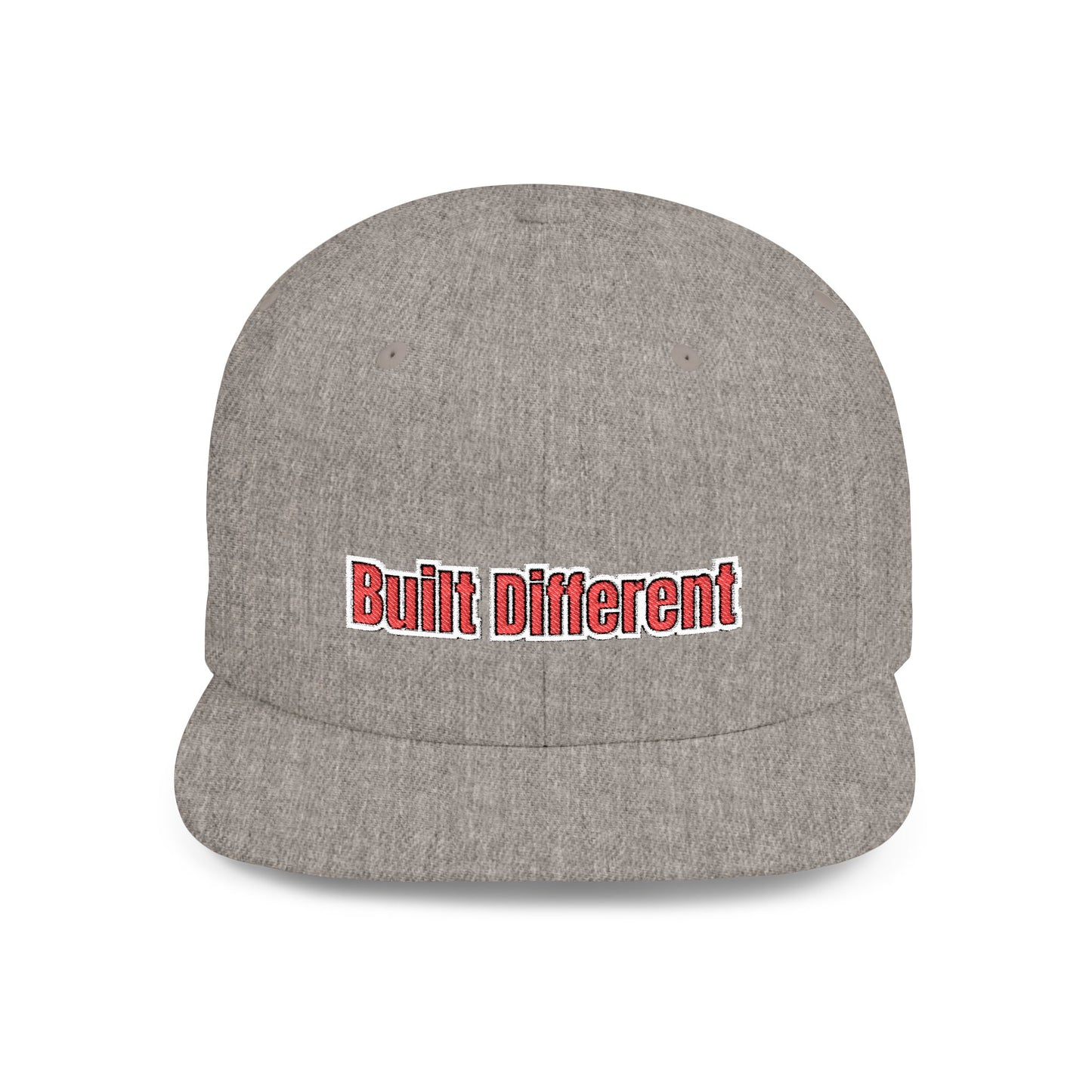 Text Built Different Flat Bill Snapback – Lightweight, Custom Fit, Premium Quality