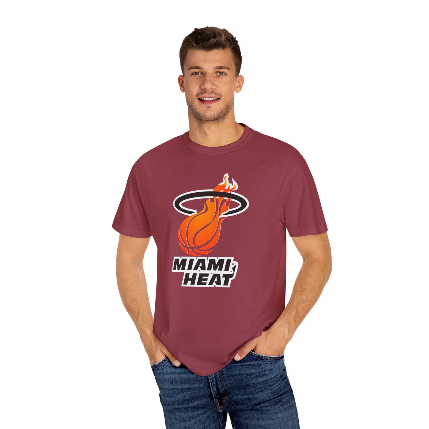 Miami Heat NBA Fans Garment-Dyed T-Shirt – Premium Cotton Tee for Customization