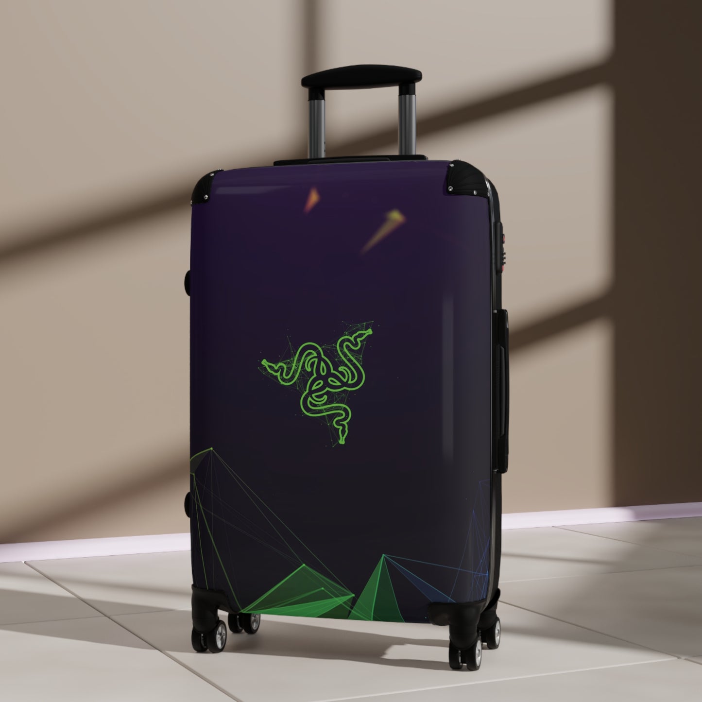 Abstract Razer Logo Art Carry-On Suitcase - Stylish Luggage for Travelers