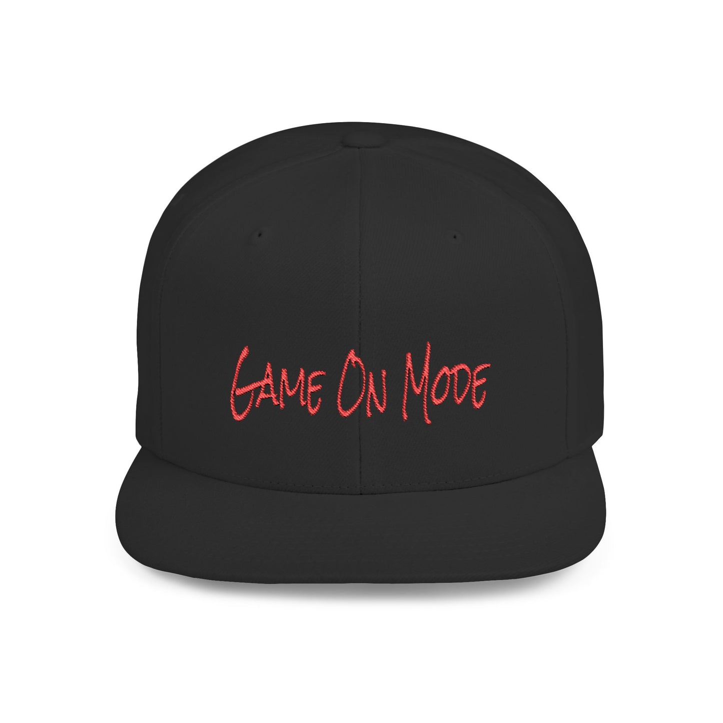 Text Game On Mode Flat Bill Snapback – Lightweight, Custom Fit, Premium Quality