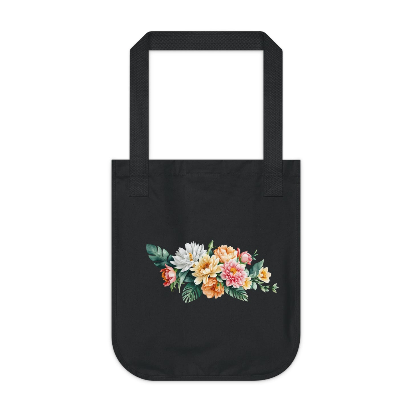 Flowers Stunning Floral Organic Canvas Tote Bag - Eco-Friendly Carryall for Everyday Use