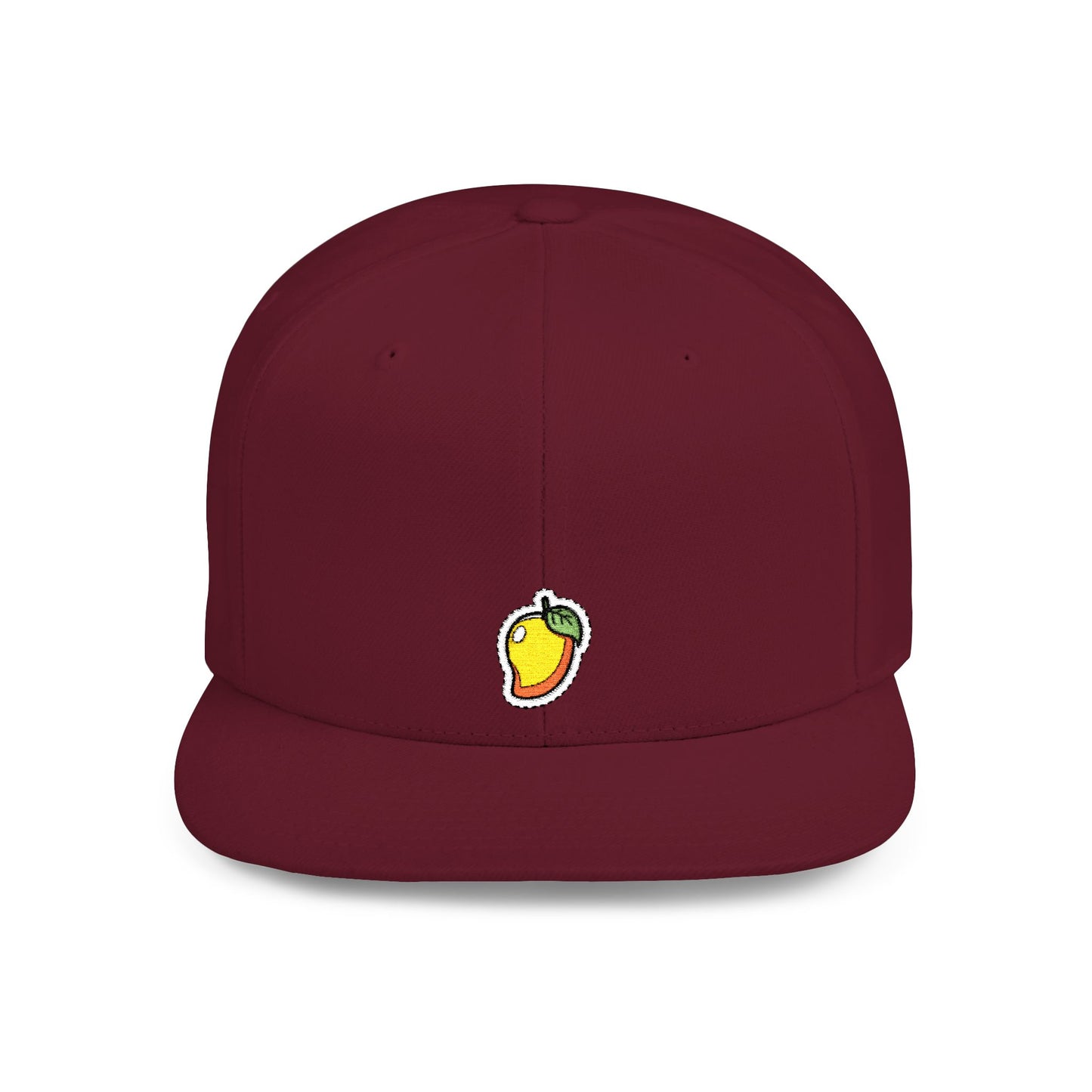 Icons Embroidered Mango Flat Bill Snapback – Lightweight, Custom Fit, Premium Quality