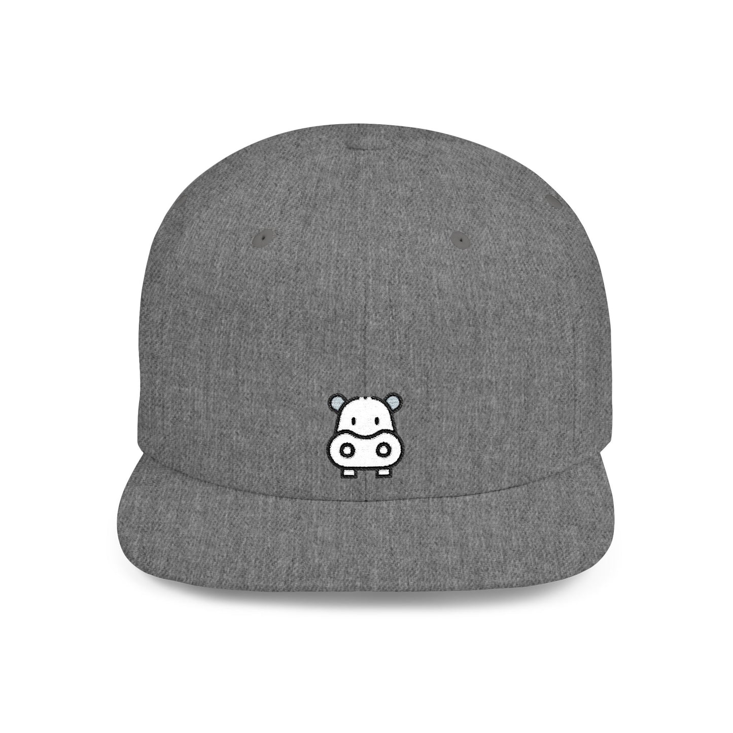 Icons Embroidered Hippopotamus Flat Bill Snapback – Lightweight, Custom Fit, Premium Quality