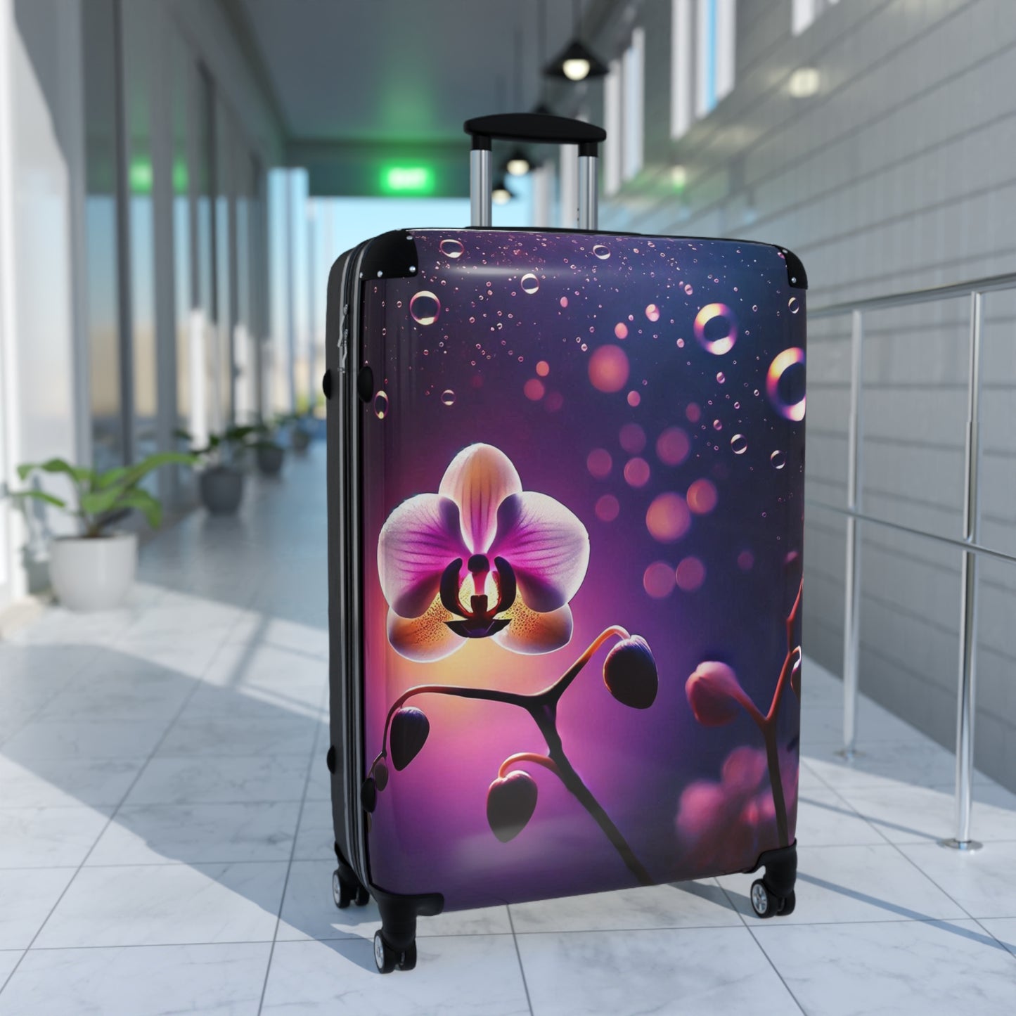 Nature Flowers Floral Purple Blooming Art Carry-On Suitcase - Stylish Luggage for Travelers