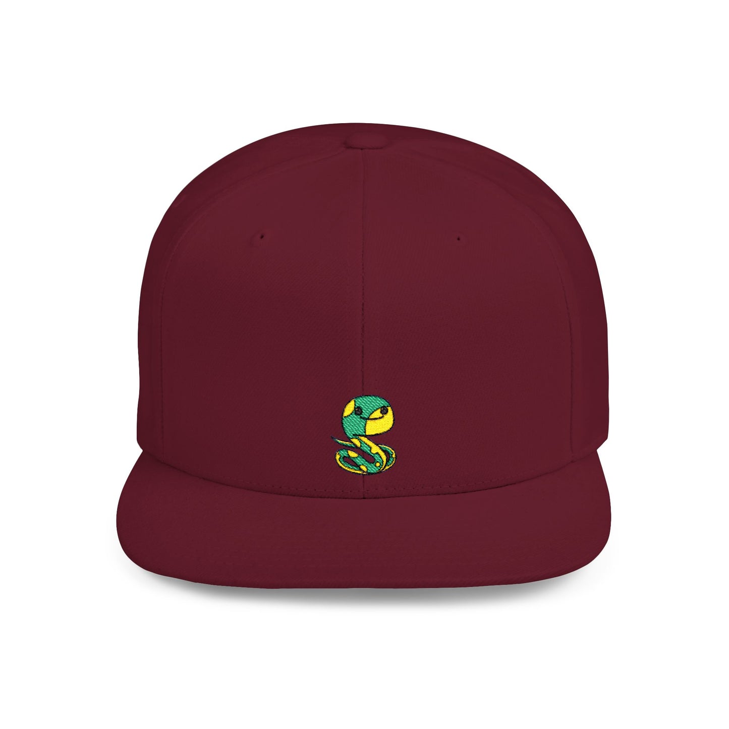 Icons Embroidered Snake Green Yellow Flat Bill Snapback – Lightweight, Custom Fit, Premium Quality